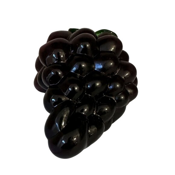 Vtg Murano Hand Blown Glass Grapes 1970s Deep Purple Art Glass Decor - Picture 4 of 5
